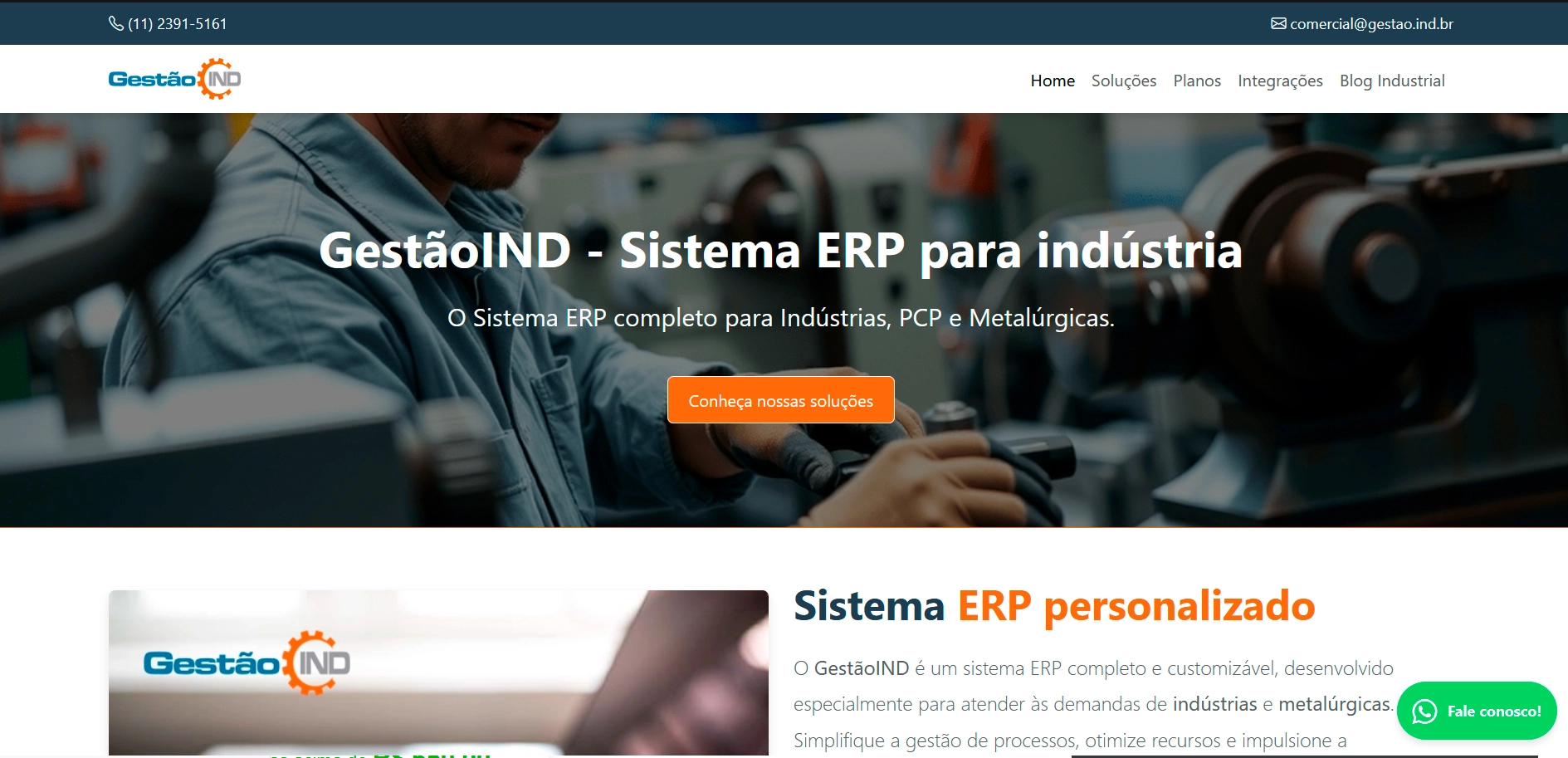 Gestão Indústria - Sistema PCP